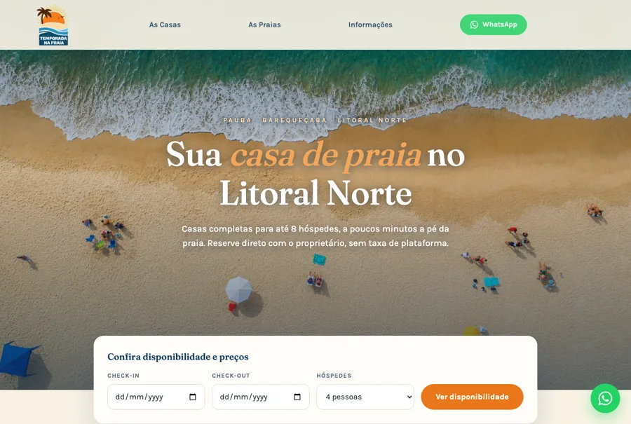 Site da Temporada na Praia
